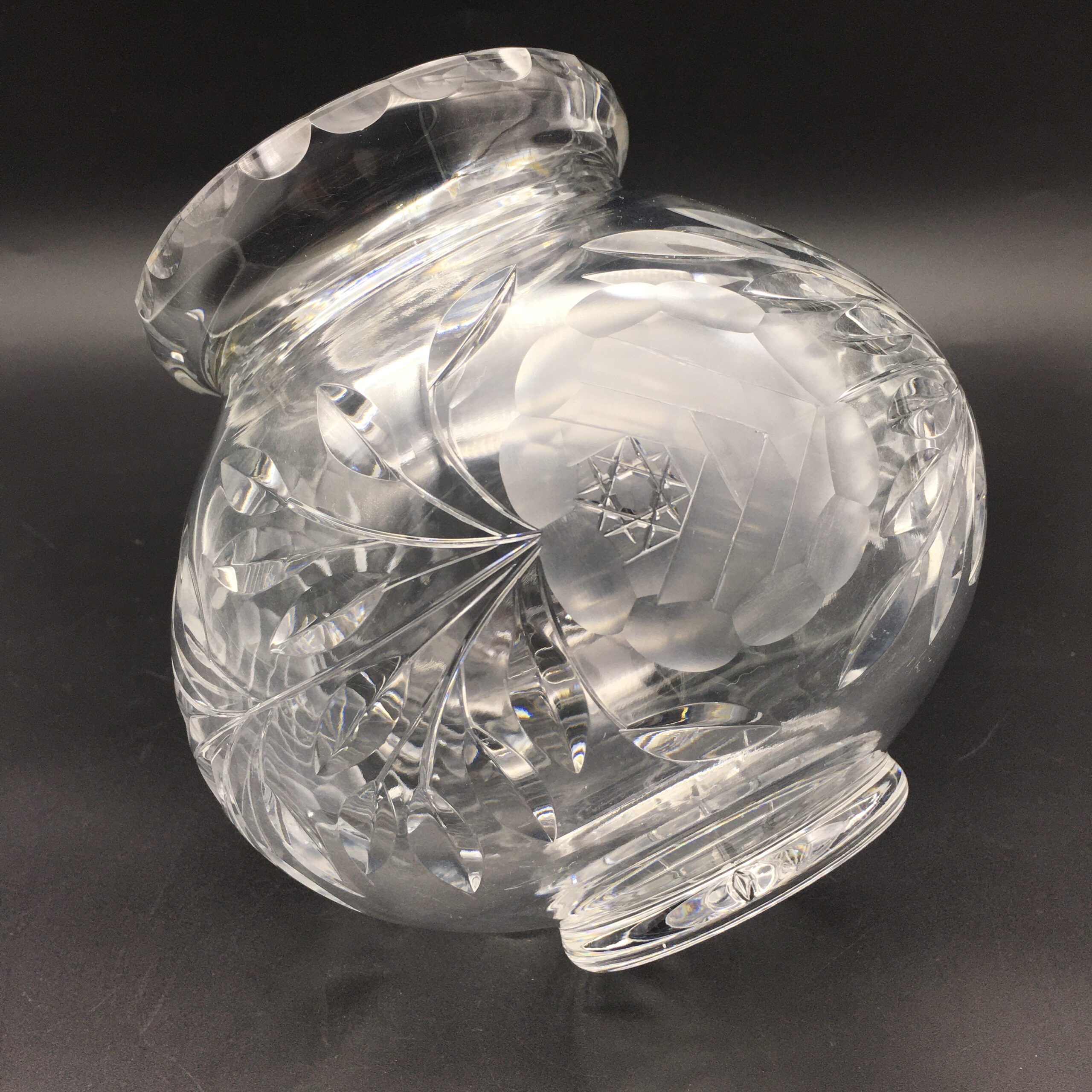 Large Attractive Round Rose-Cut Vase - Image 4