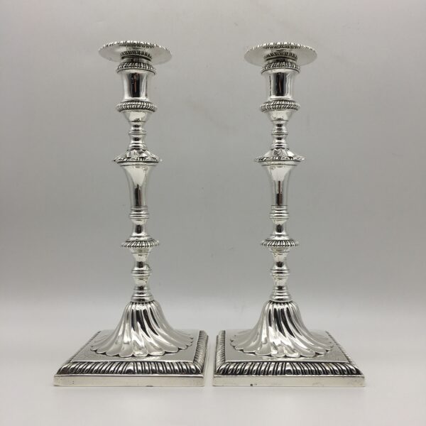 Magnificent Antique Georgian Silver Candlesticks (1768)