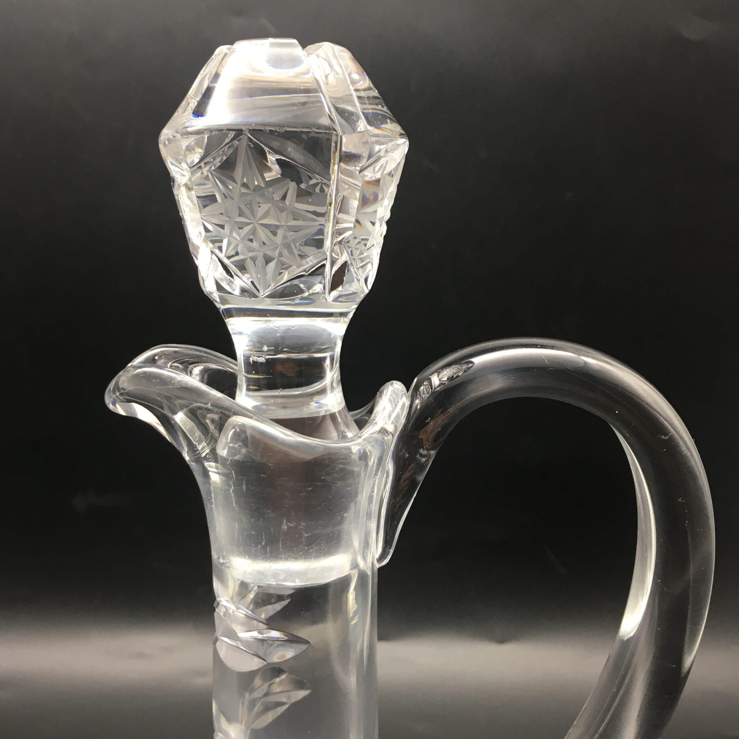 Vintage ‘Rose-Cut’ Crystal Claret Jug & Stopper - Image 3