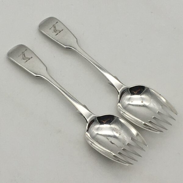 Amazing Pair of Victorian Silver ‘Runcible Spoons’ (1845)