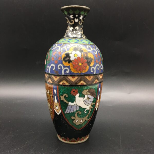 Antique Japanese Cloisonne Enamel Vase (Meiji Period)