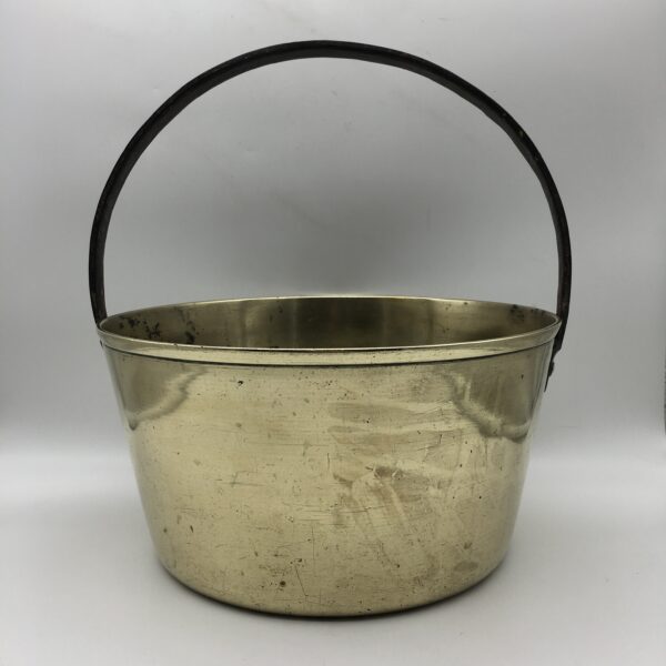 Large Antique Brass & Iron Jam Pot