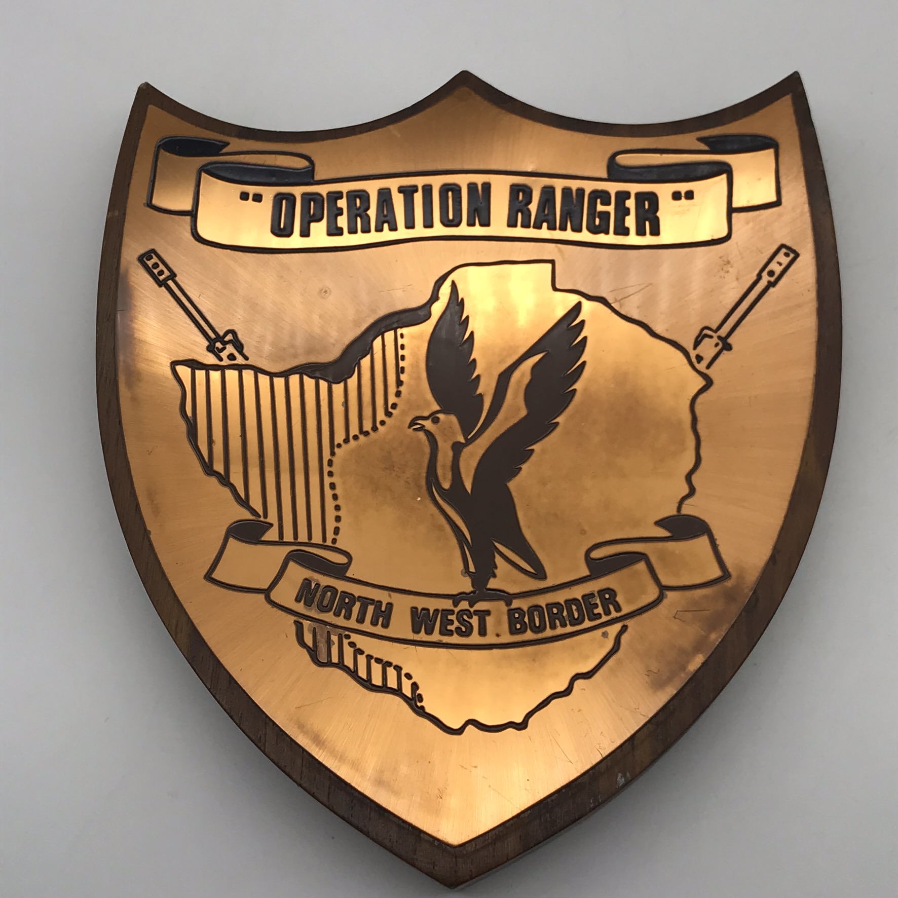 Rhodesian ‘Operation Ranger’ Copper & Wooden Plaque