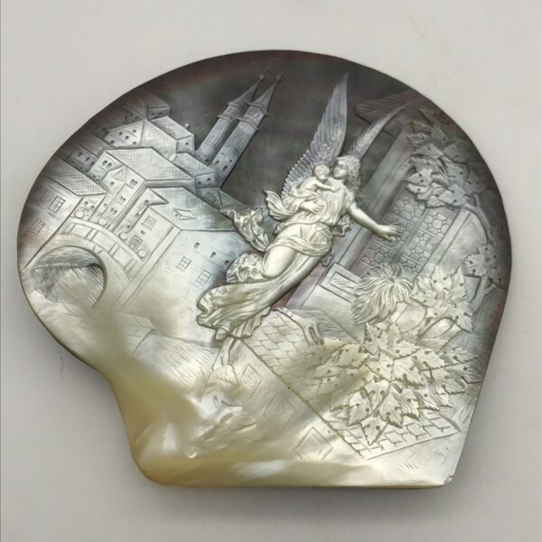 Incredible Antique ‘Carved Pearl Oyster Shell’ (Pinctada)