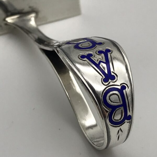 Antique Silver & Enamel Baby Spoon & Pusher Keepsakes