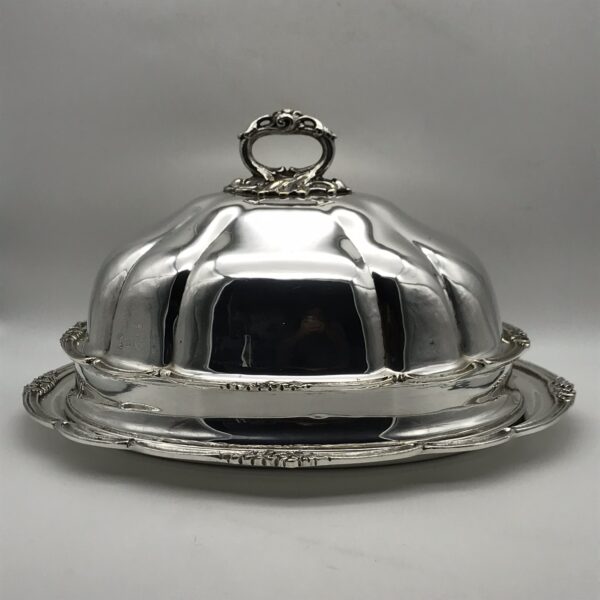 Impressive Antique Meat Dome Cover & Tray (Silver-Plate)