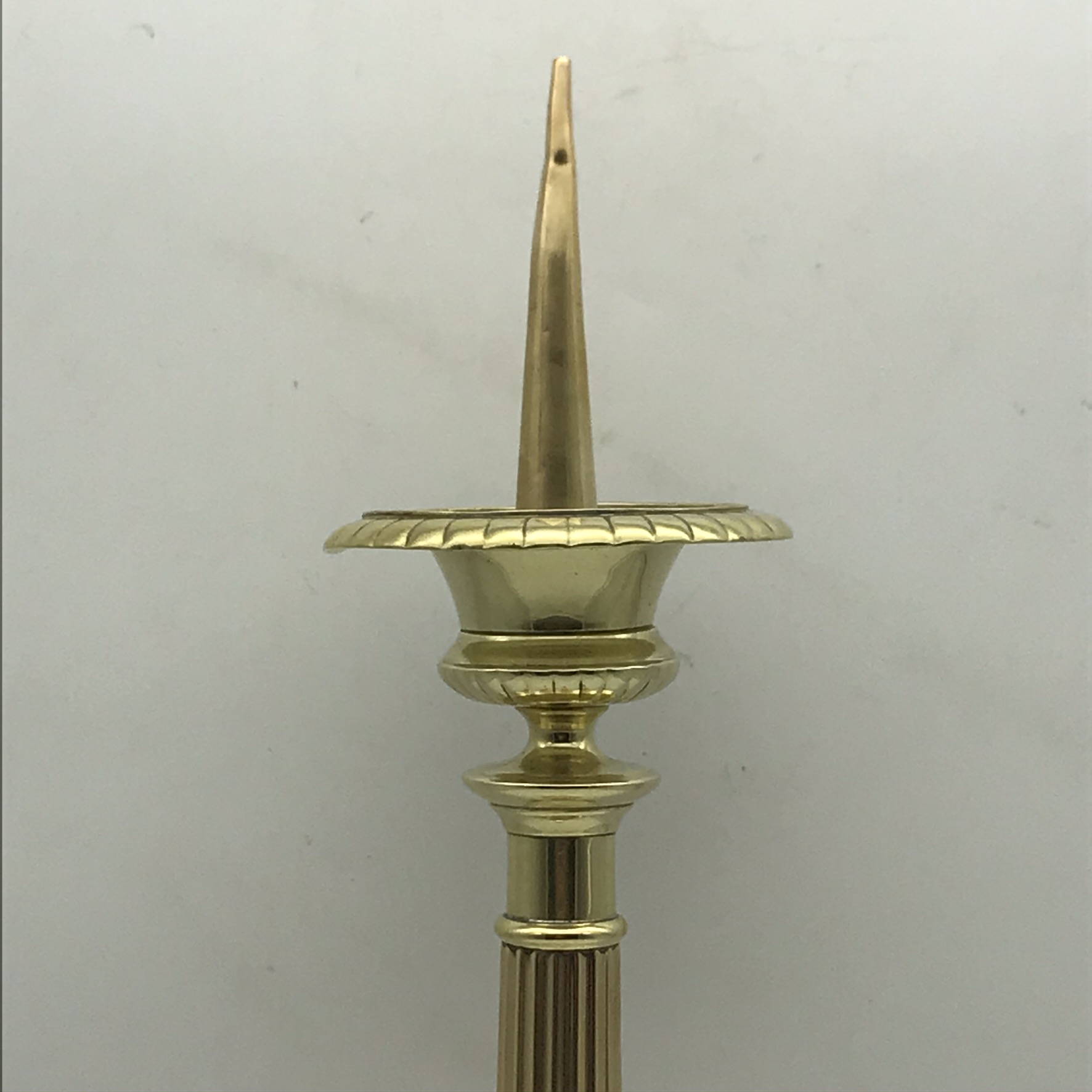 Large Antique Brass ‘Pricket’ Candlestick - Image 2