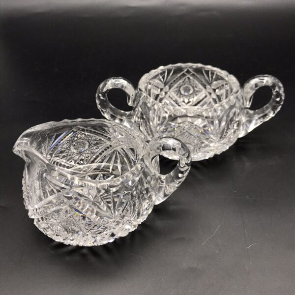 Early Quality Cut-Crystal Milk Jug & Sugar Bowl