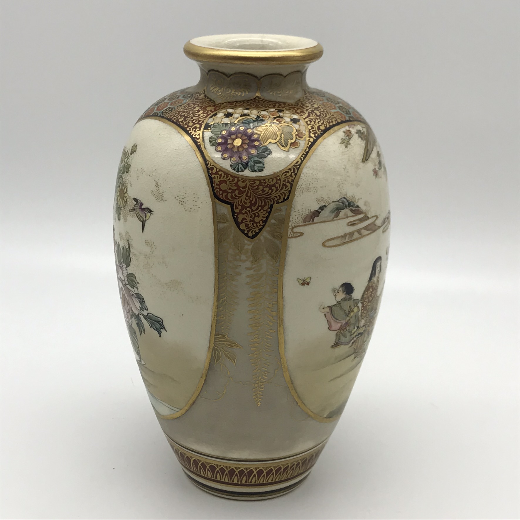 Antique ‘Satsuma’ Pottery Vase (Signed) - Image 8