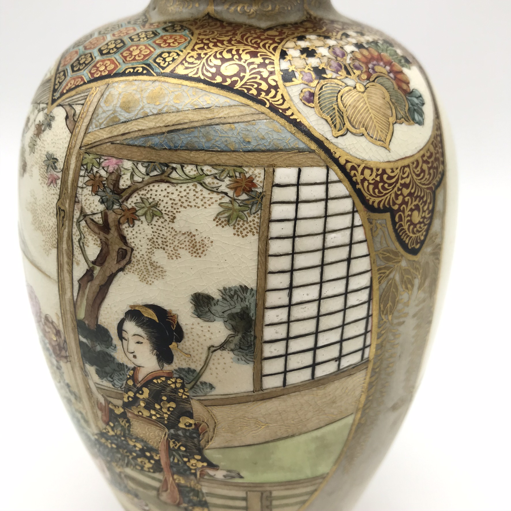 Antique ‘Satsuma’ Pottery Vase (Signed) - Image 4