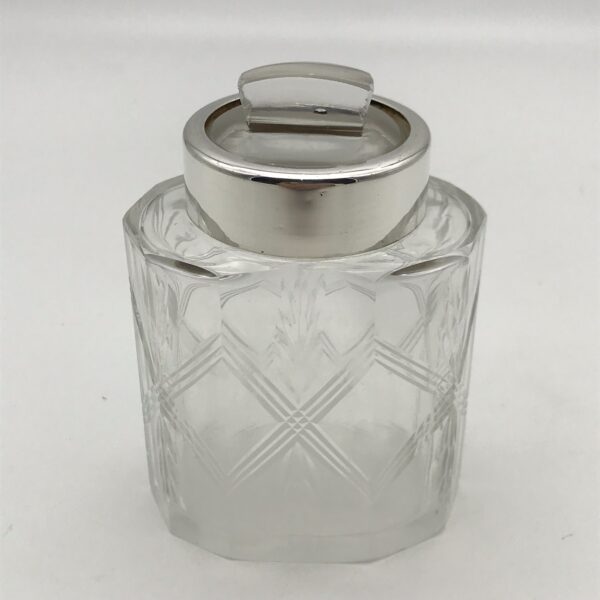 Art Deco Silver & Crystal Smelling Salts Bottle