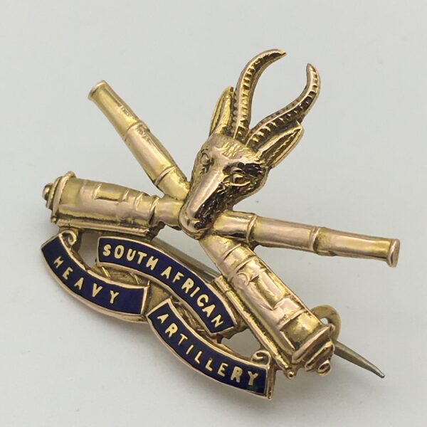 WW1 – 9ct Gold & Enamel ‘S.A. Heavy Artillery’ Sweetheart Brooch