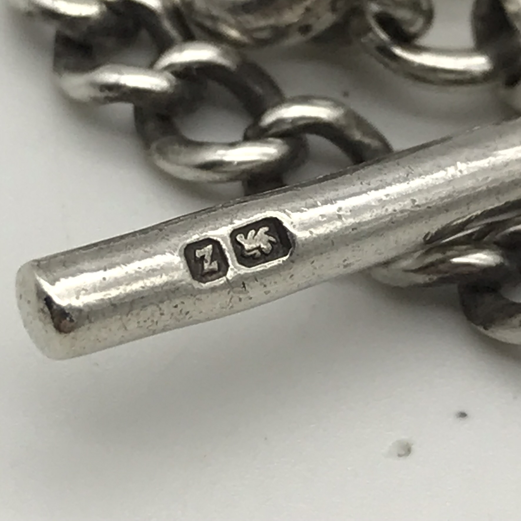 Victorian Solid Silver Pocket Watch Chain (1899) - Image 8