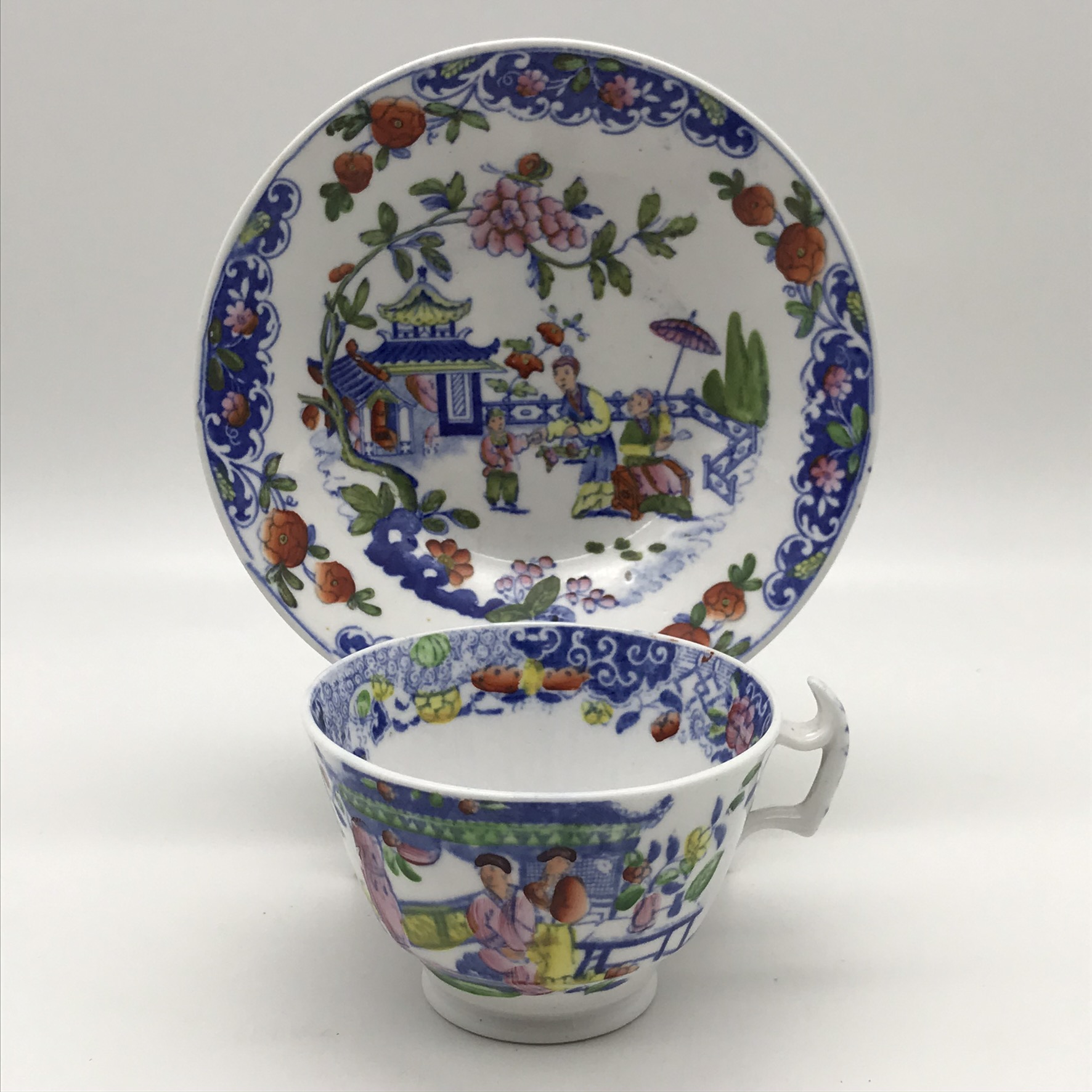 Antique Georgian Porcelain Teacup & Saucer - Image 2