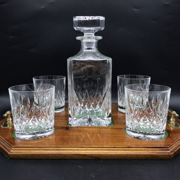 Elegant Crystal ‘Whisky Decanter & Glasses’ with Tray Set