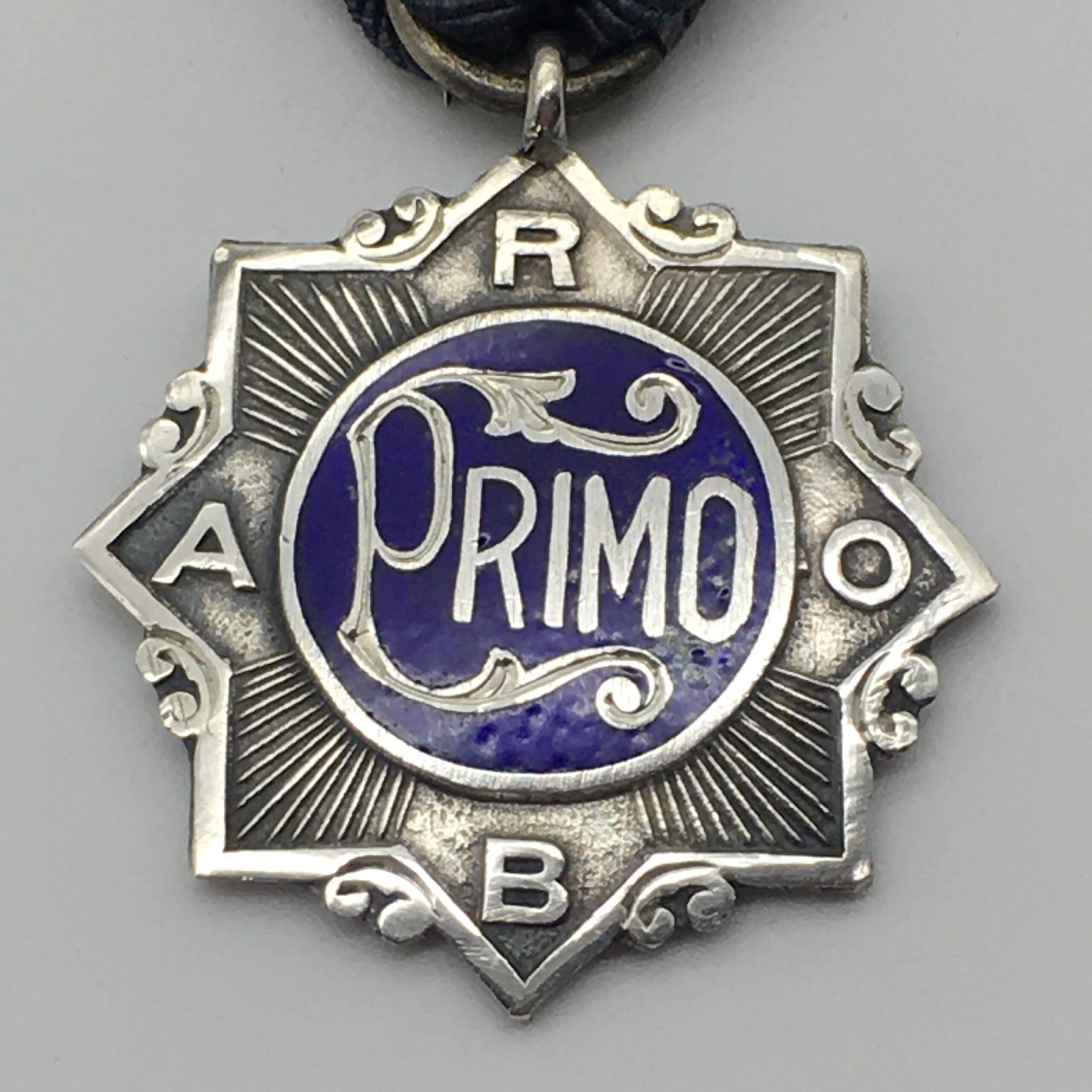 Early Silver & Enamel ‘R.A.O.B.–PRIMO’ Masonic Medal/Jewel - Image 2