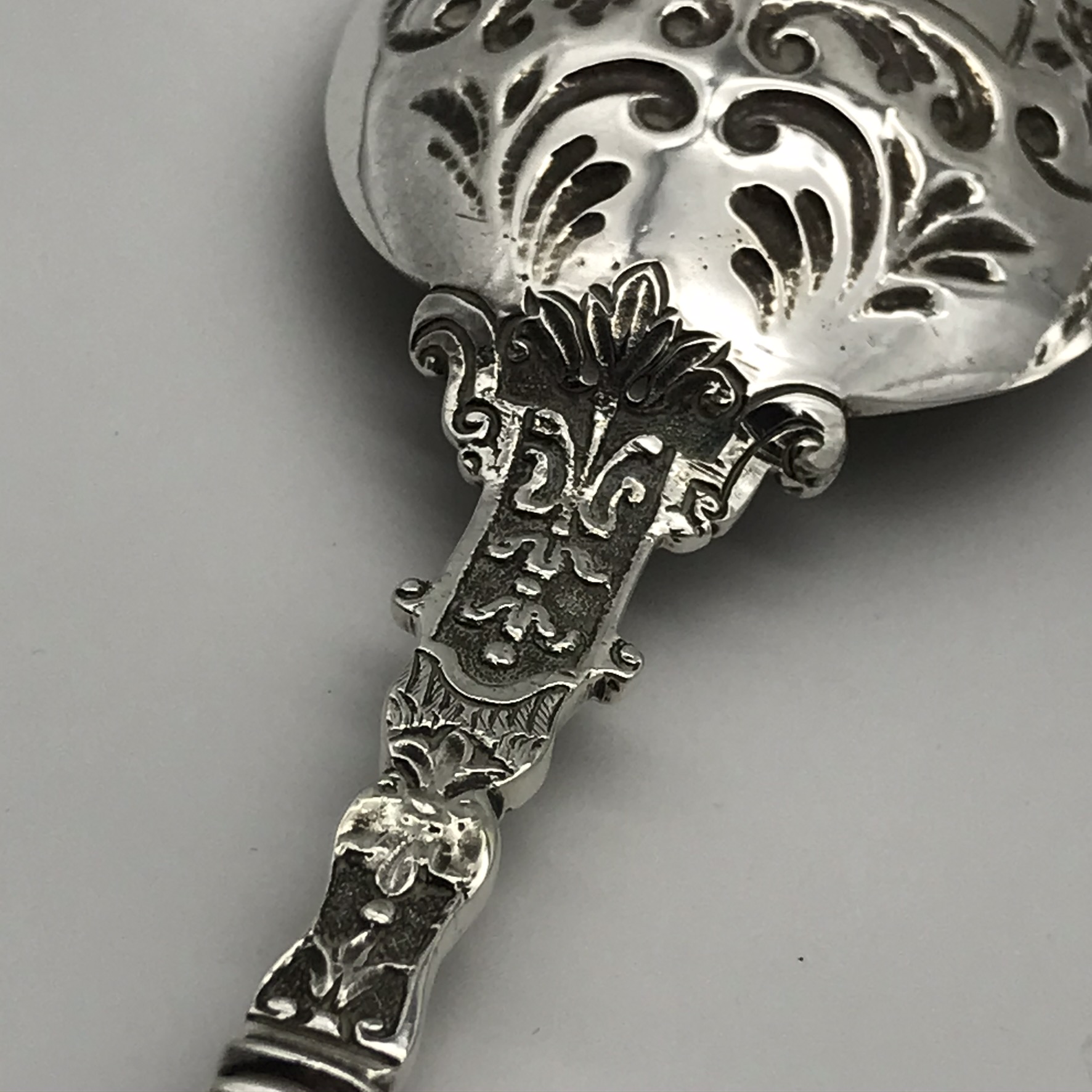Wonderful Pair of Victorian Silver Dessert or Berry Spoons (1896) - Image 10