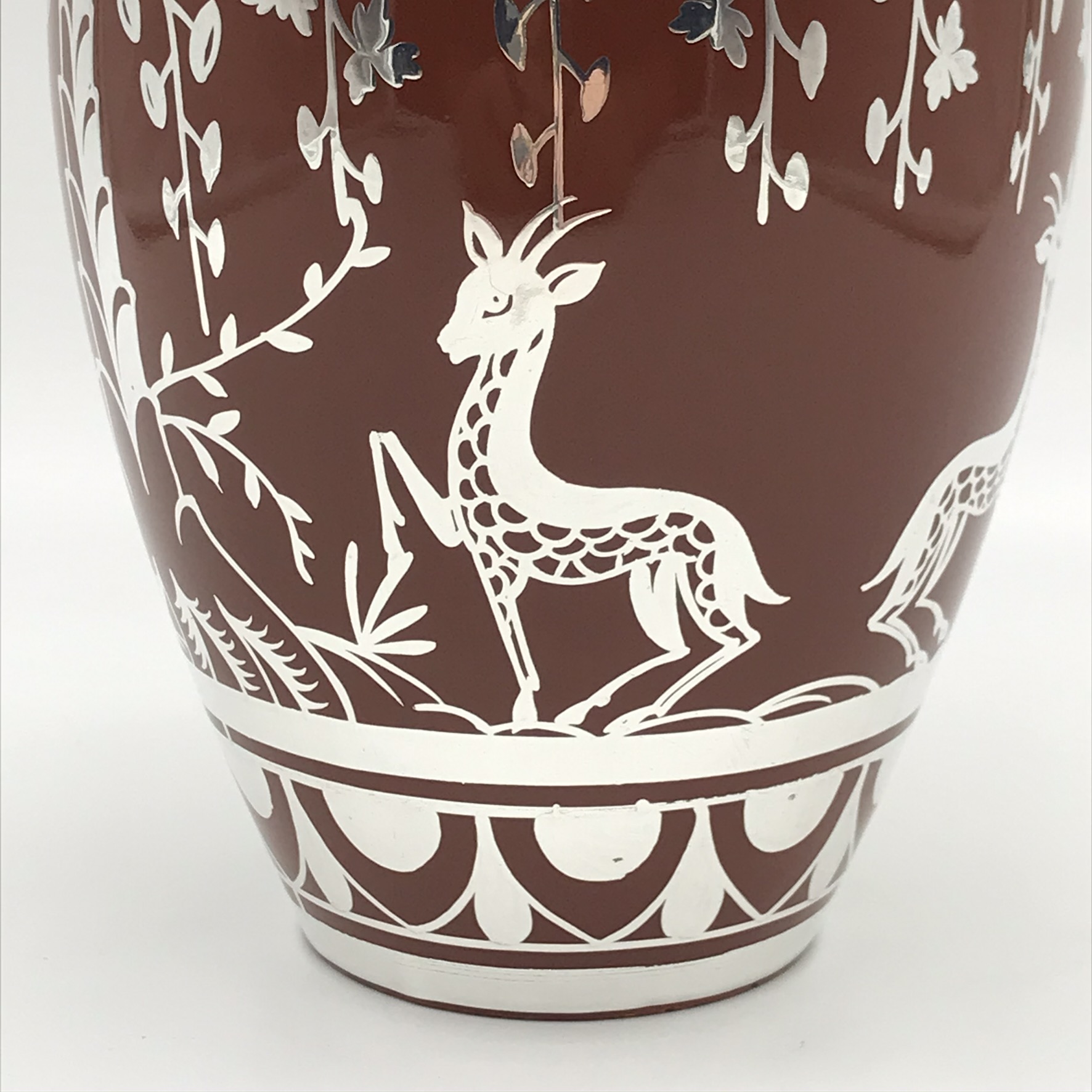 Scarce Art Deco ‘Richard Ginori’ Silver Overlay Vase - Image 4