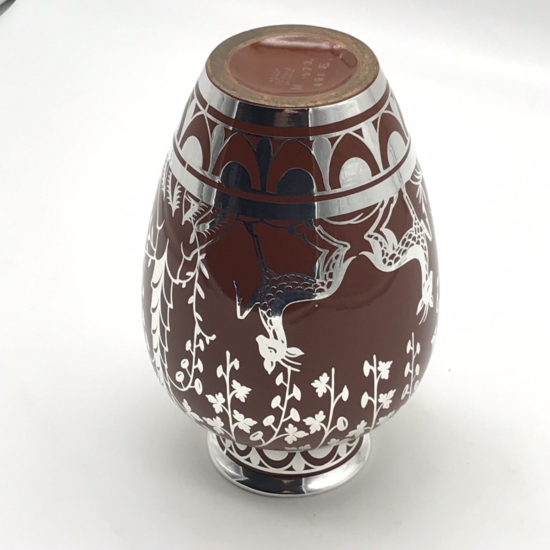 Scarce Art Deco ‘Richard Ginori’ Silver Overlay Vase - Image 7