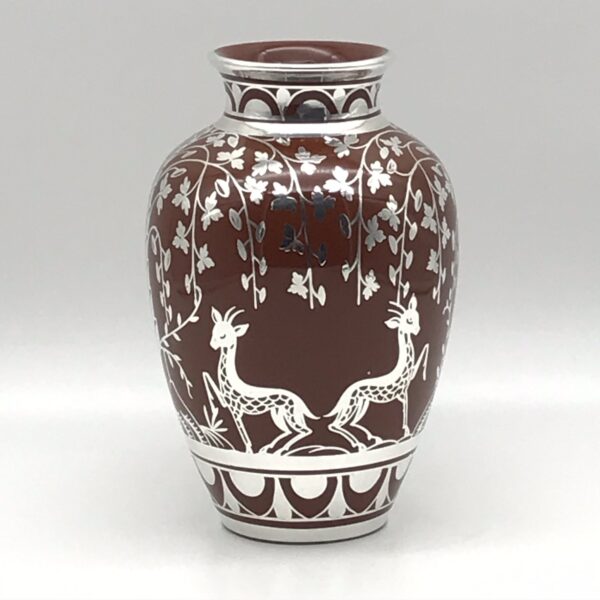 Scarce Art Deco ‘Richard Ginori’ Silver Overlay Vase