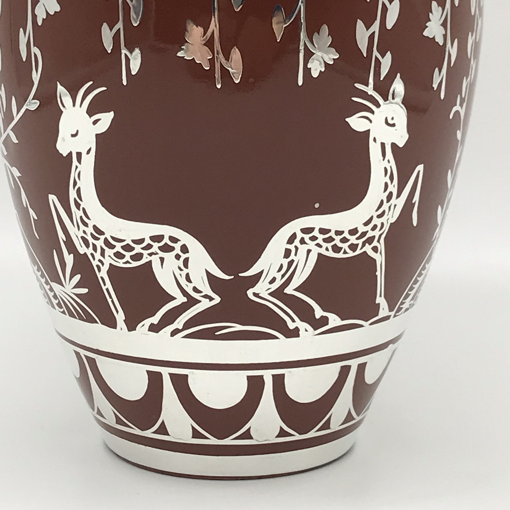 Scarce Art Deco ‘Richard Ginori’ Silver Overlay Vase - Image 2