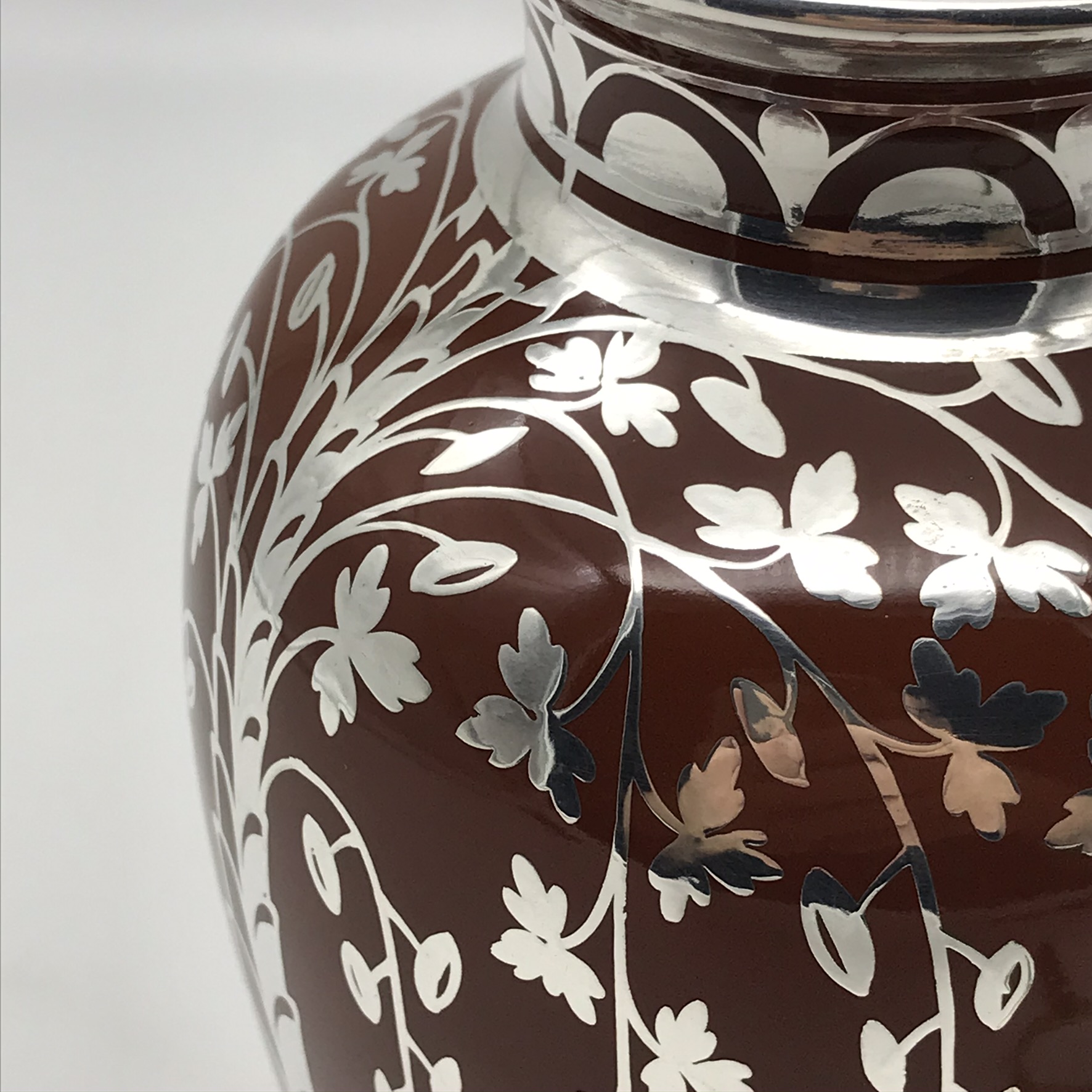 Scarce Art Deco ‘Richard Ginori’ Silver Overlay Vase - Image 3