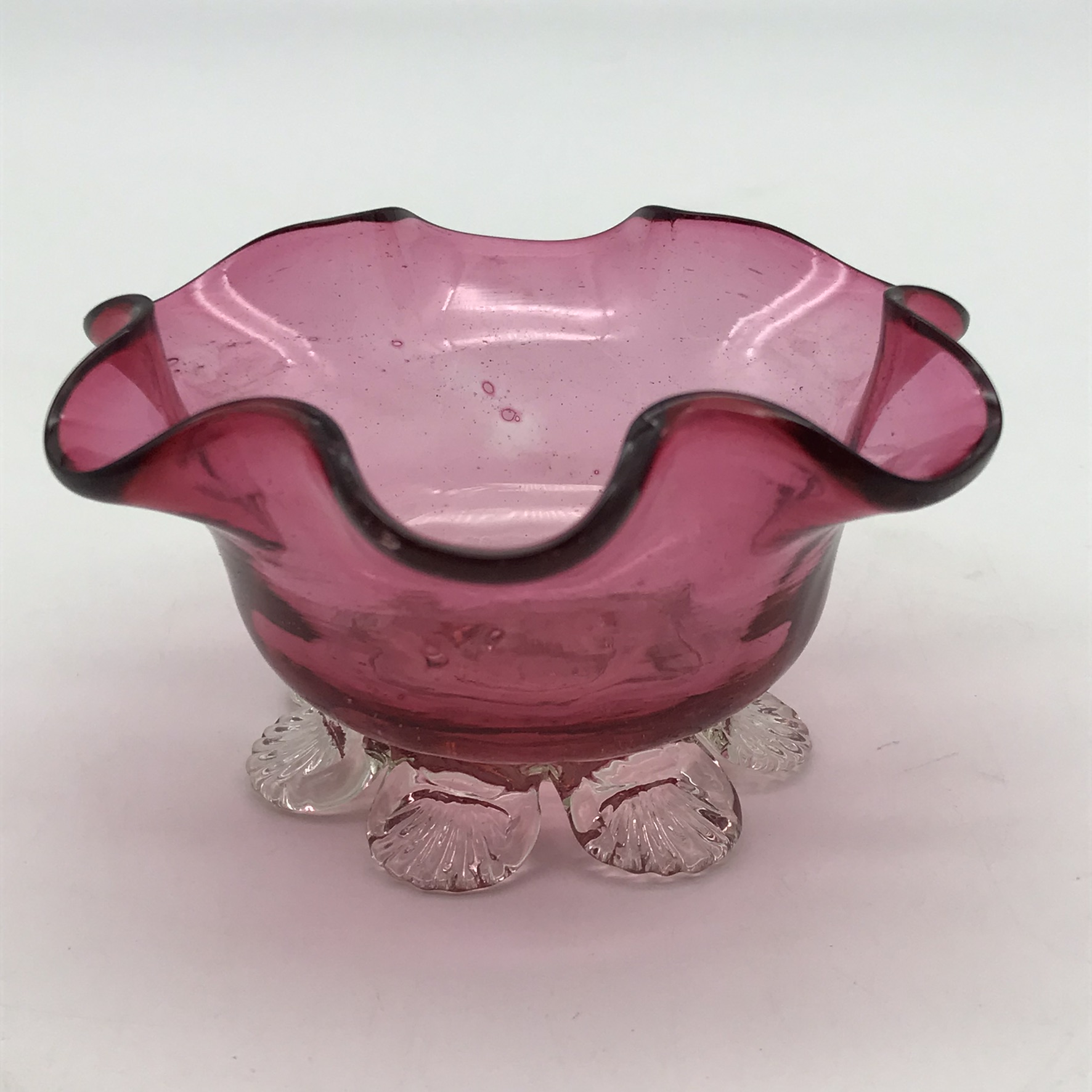 Antique ‘Cranberry Glass’ Trinket Bowl