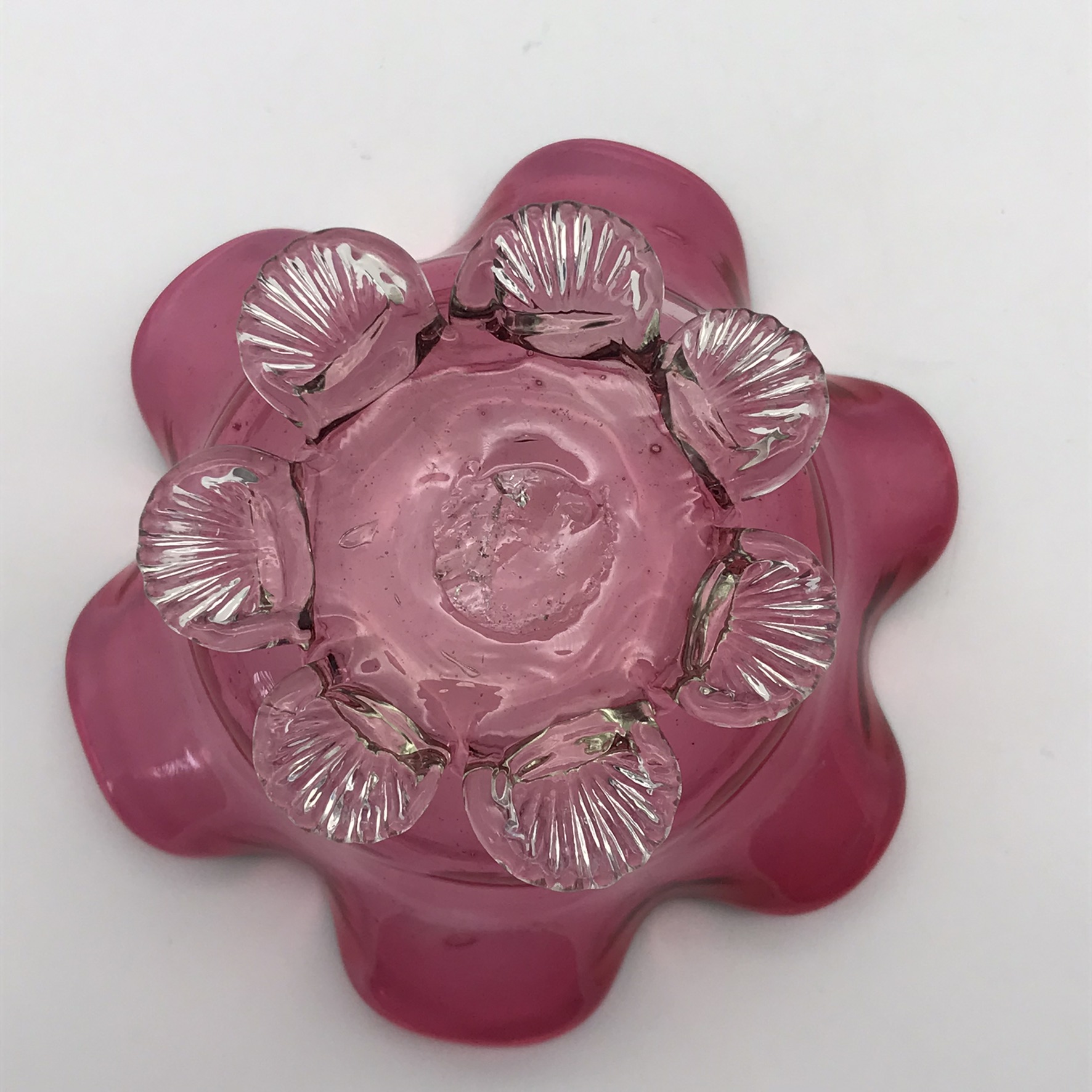 Antique ‘Cranberry Glass’ Trinket Bowl - Image 3