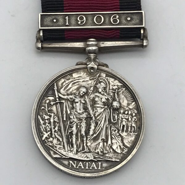 Rare Natal 1906 Medal – ‘POM POM SECT. - N.F. ART’ (GUNR. M.H. KILMISTER)