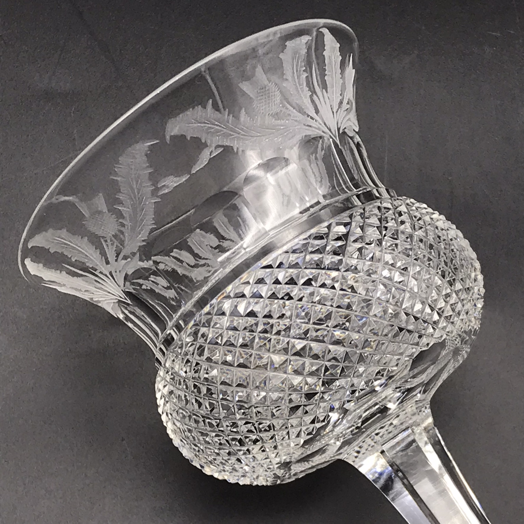 Scarce Pair of Thistle ‘Edinburgh & Leith’ Crystal Wine Glasses - Image 4