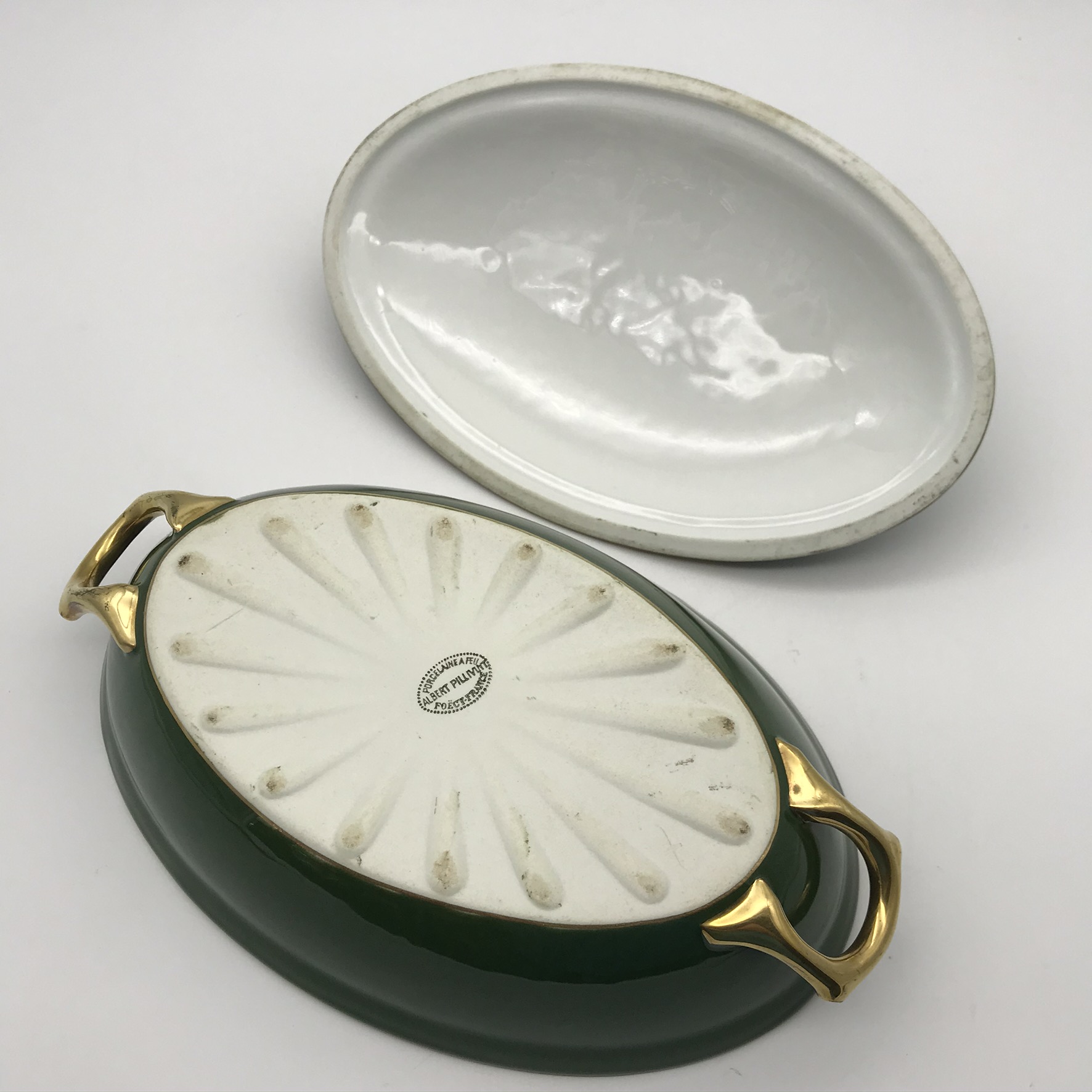 Vintage Silver-Plated Food Warmer & French Porcelain Entrée Dish (Pillivuyt) - Image 9