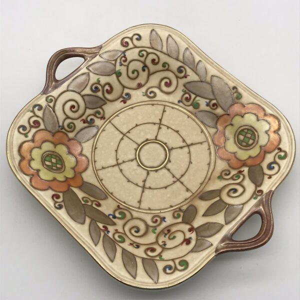 Wonderful Large ‘Charlotte Rhead’ Tube-Lined Dish (Trellis Design)