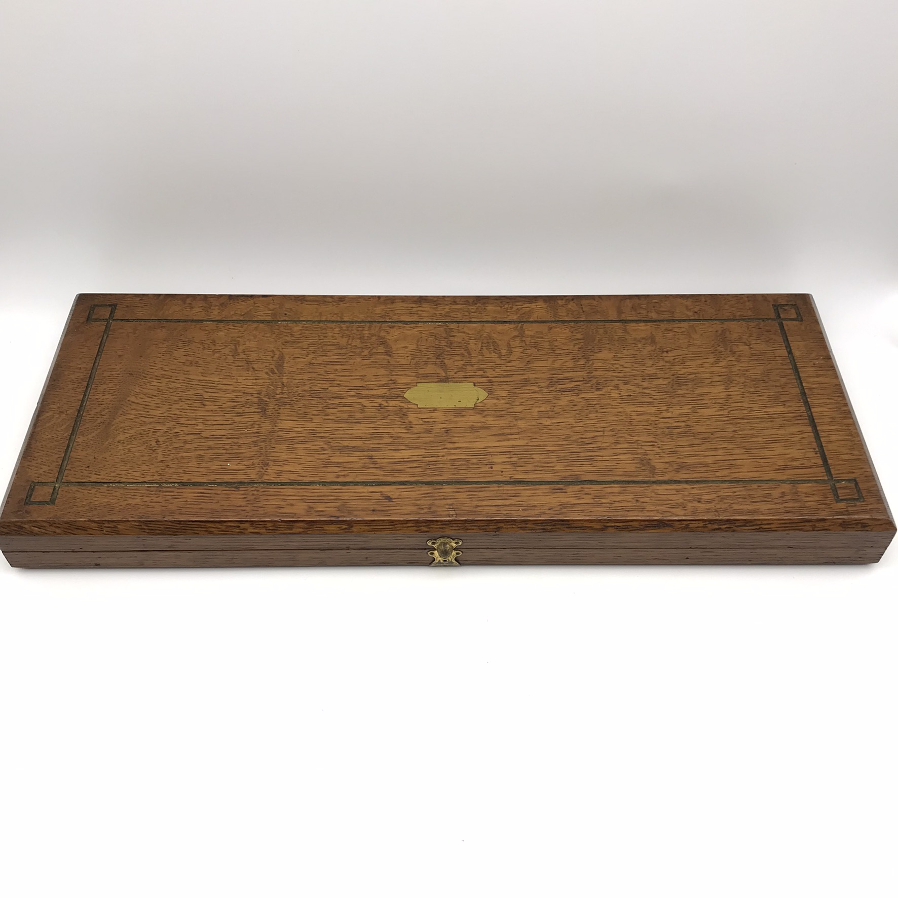 Wonderful Antique Oak Cased Silver & Horn Carving Set (Military Issue) - Image 7