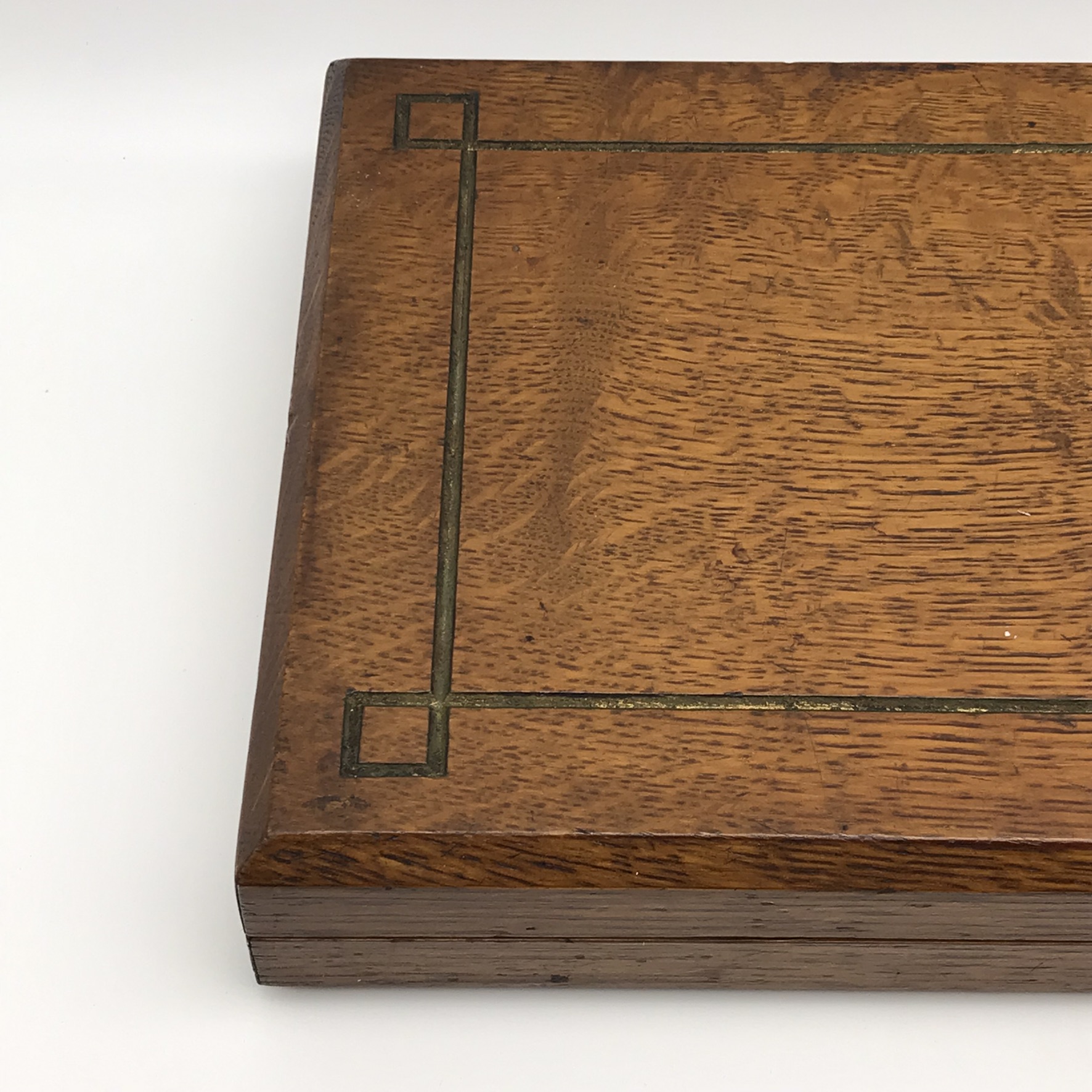 Wonderful Antique Oak Cased Silver & Horn Carving Set (Military Issue) - Image 8