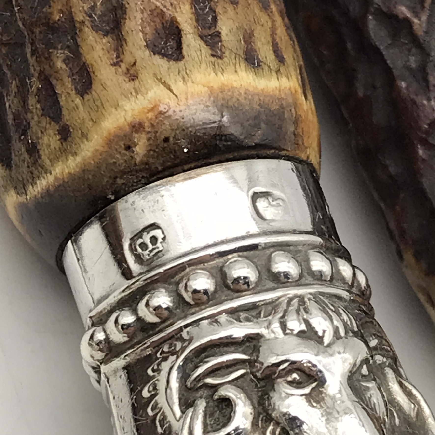 Wonderful Antique Oak Cased Silver & Horn Carving Set (Military Issue) - Image 10