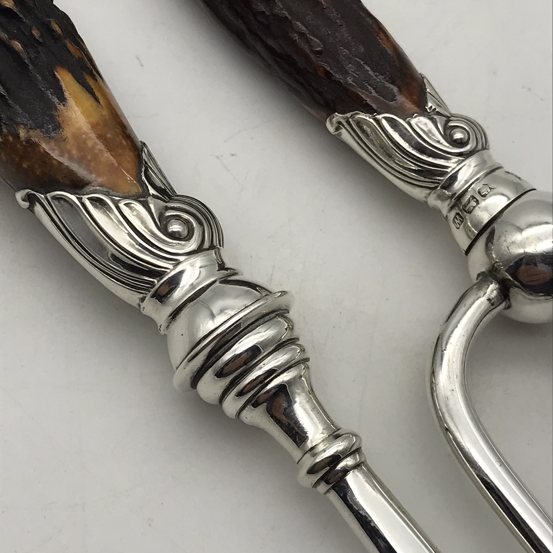 Victorian Silver & Horn Stilton Cheese Scoop & Fork (Cased) - Image 10