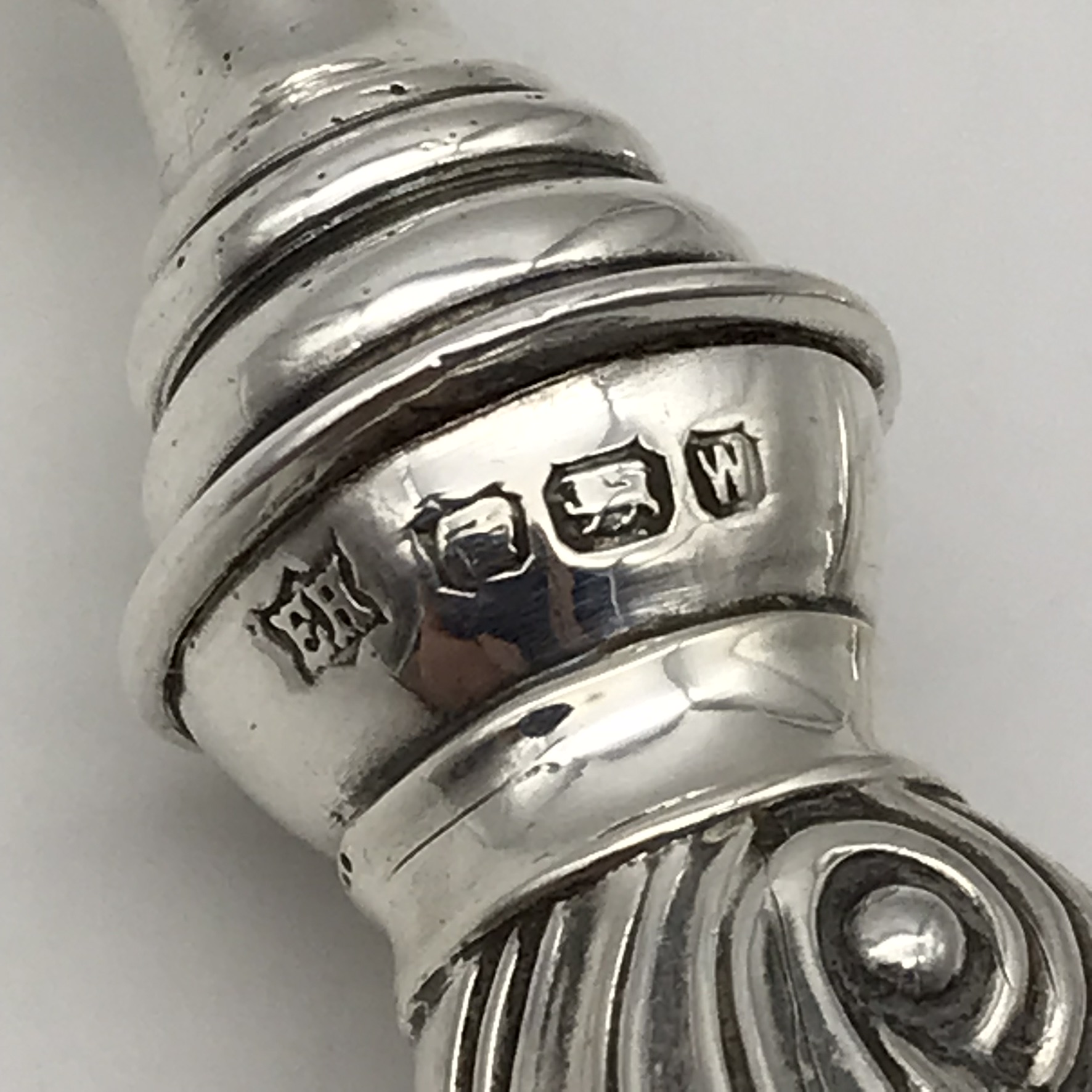 Victorian Silver & Horn Stilton Cheese Scoop & Fork (Cased) - Image 12