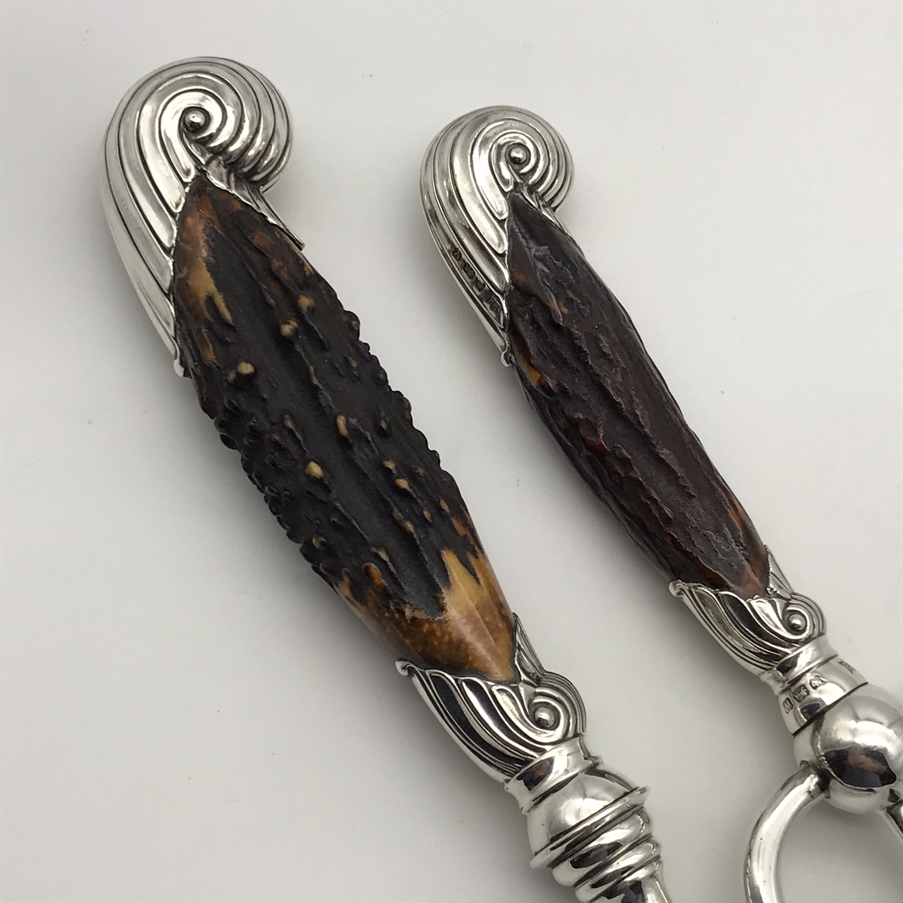 Victorian Silver & Horn Stilton Cheese Scoop & Fork (Cased) - Image 4