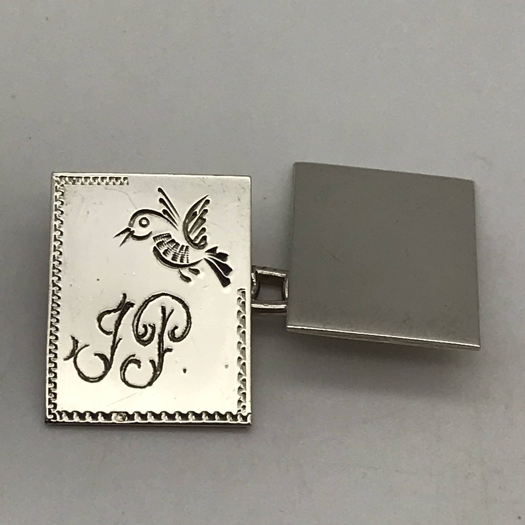 1950’s Sterling Silver Cufflinks (J.P) - Image 2