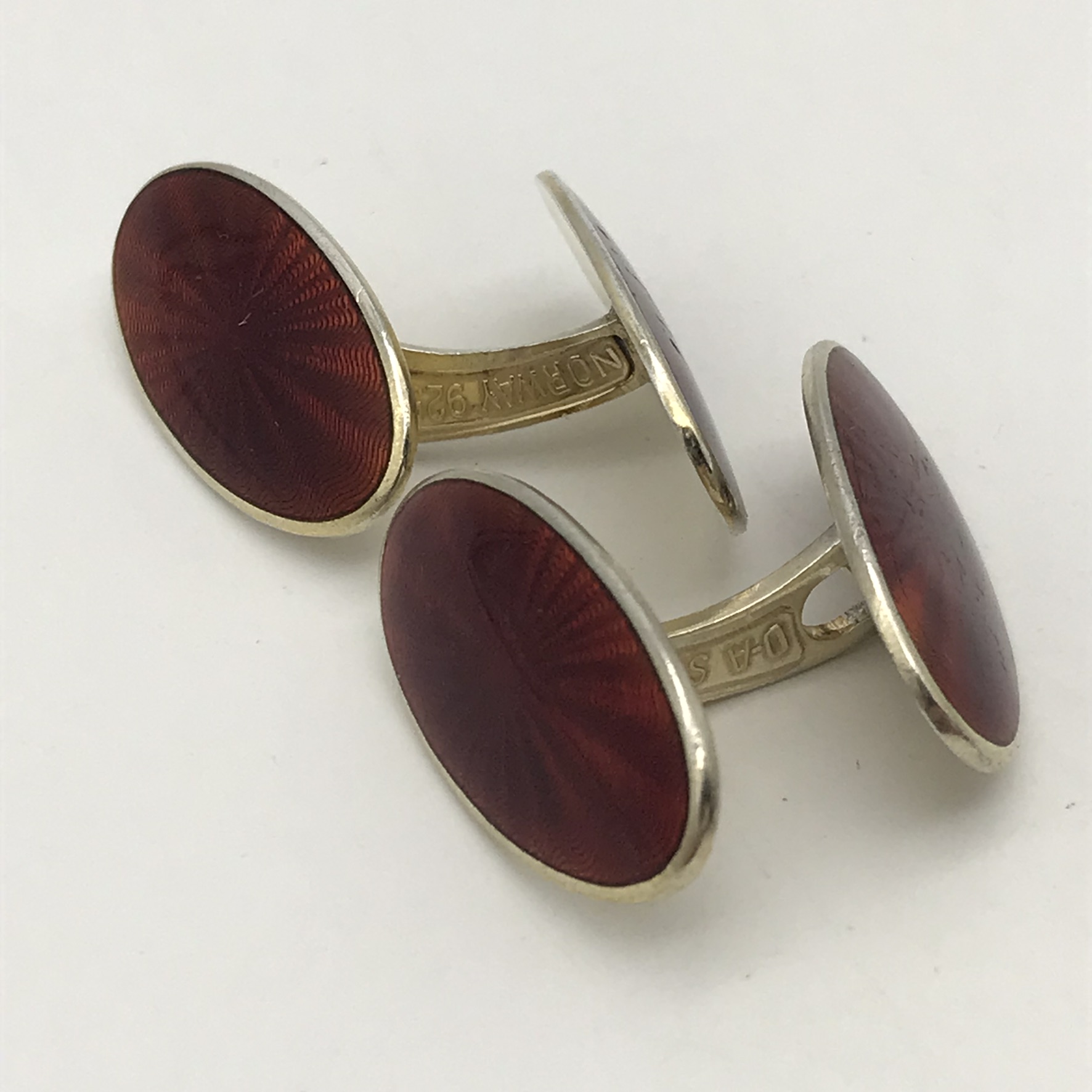 1950’s Norwegian Silver & Enamel Cufflinks (David Andersen) - Image 4