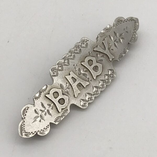 Victorian Silver ‘BABY’ Brooch (1899)