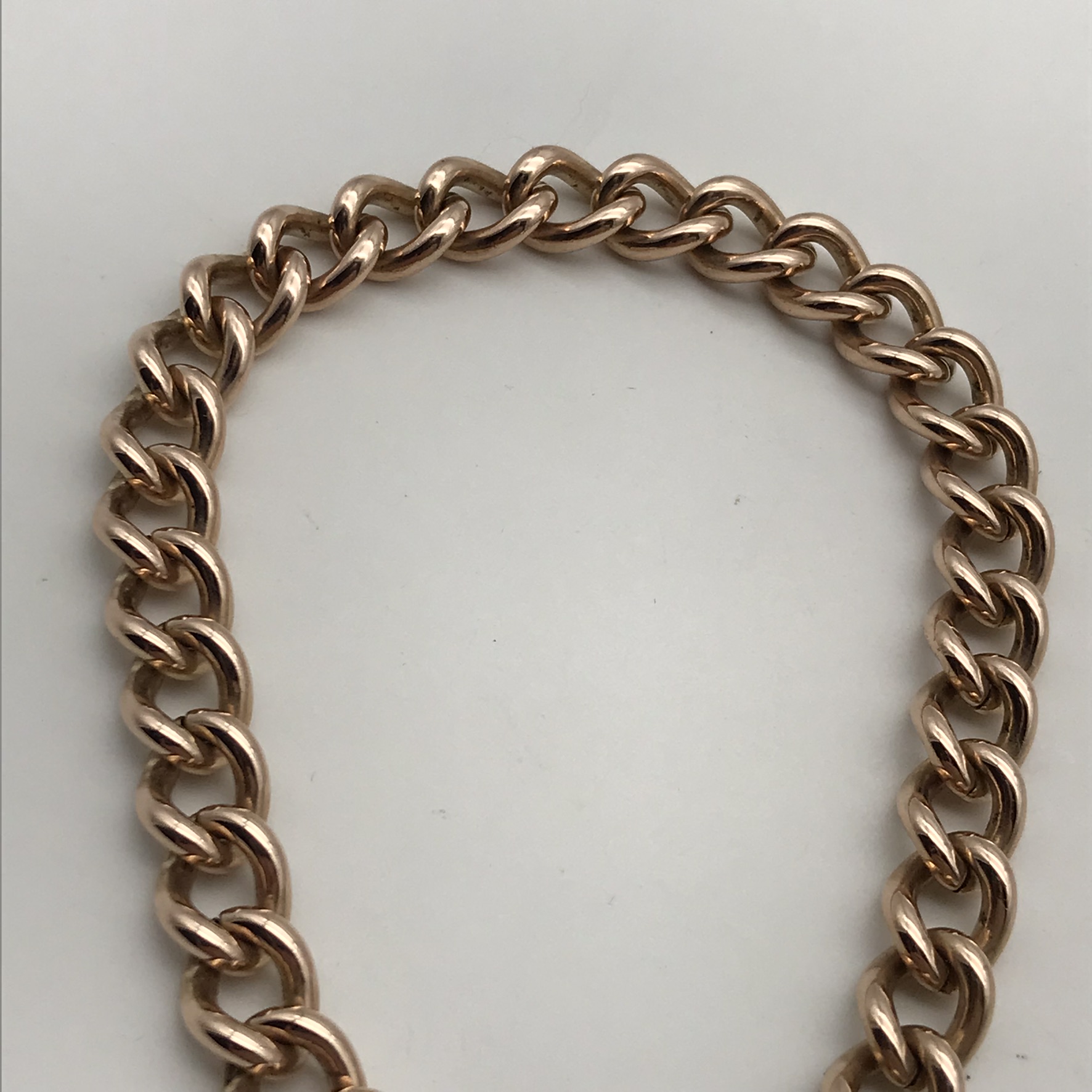 Antique 9ct Rose-Gold Padlocked Bracelet - Image 7