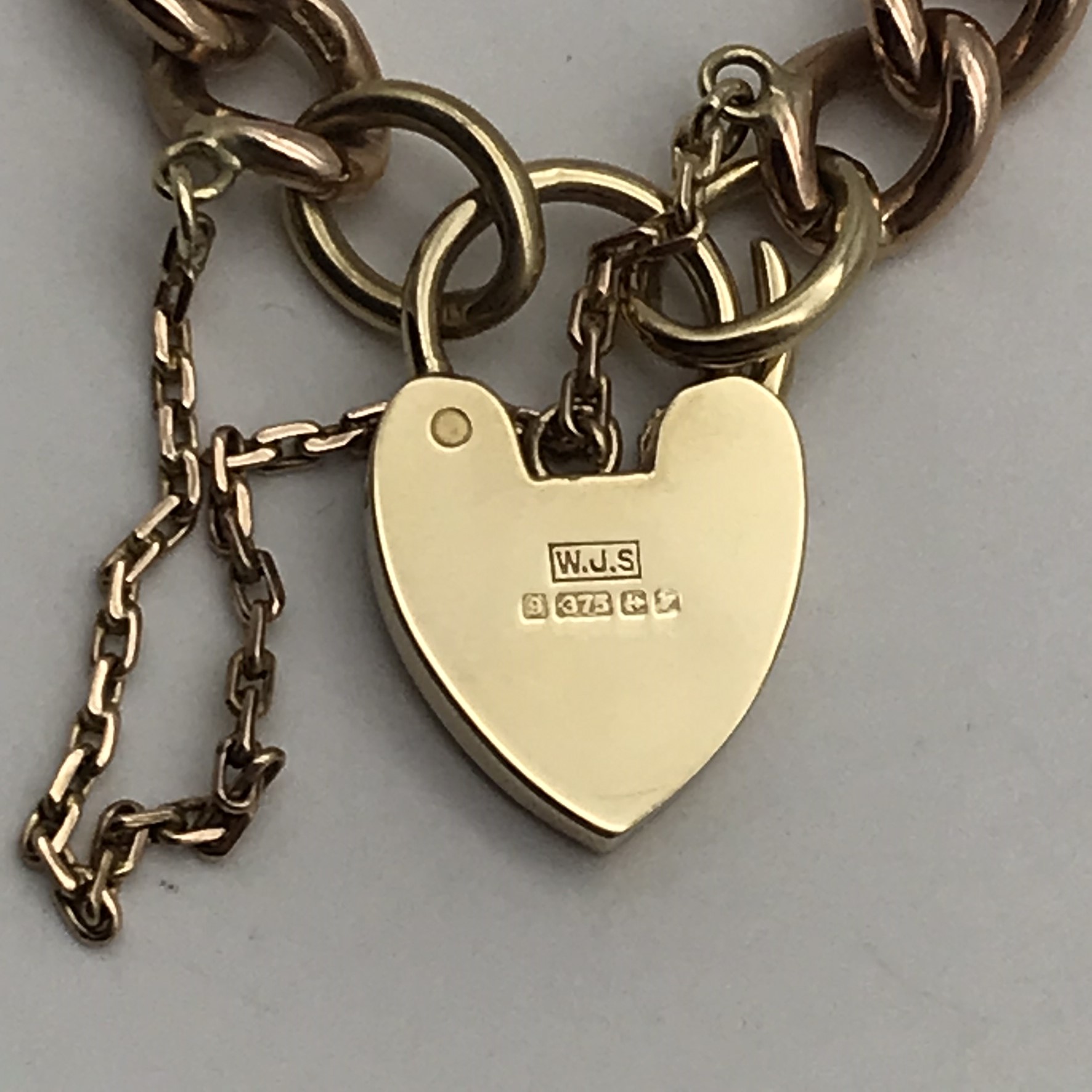 Antique 9ct Rose-Gold Padlocked Bracelet - Image 9