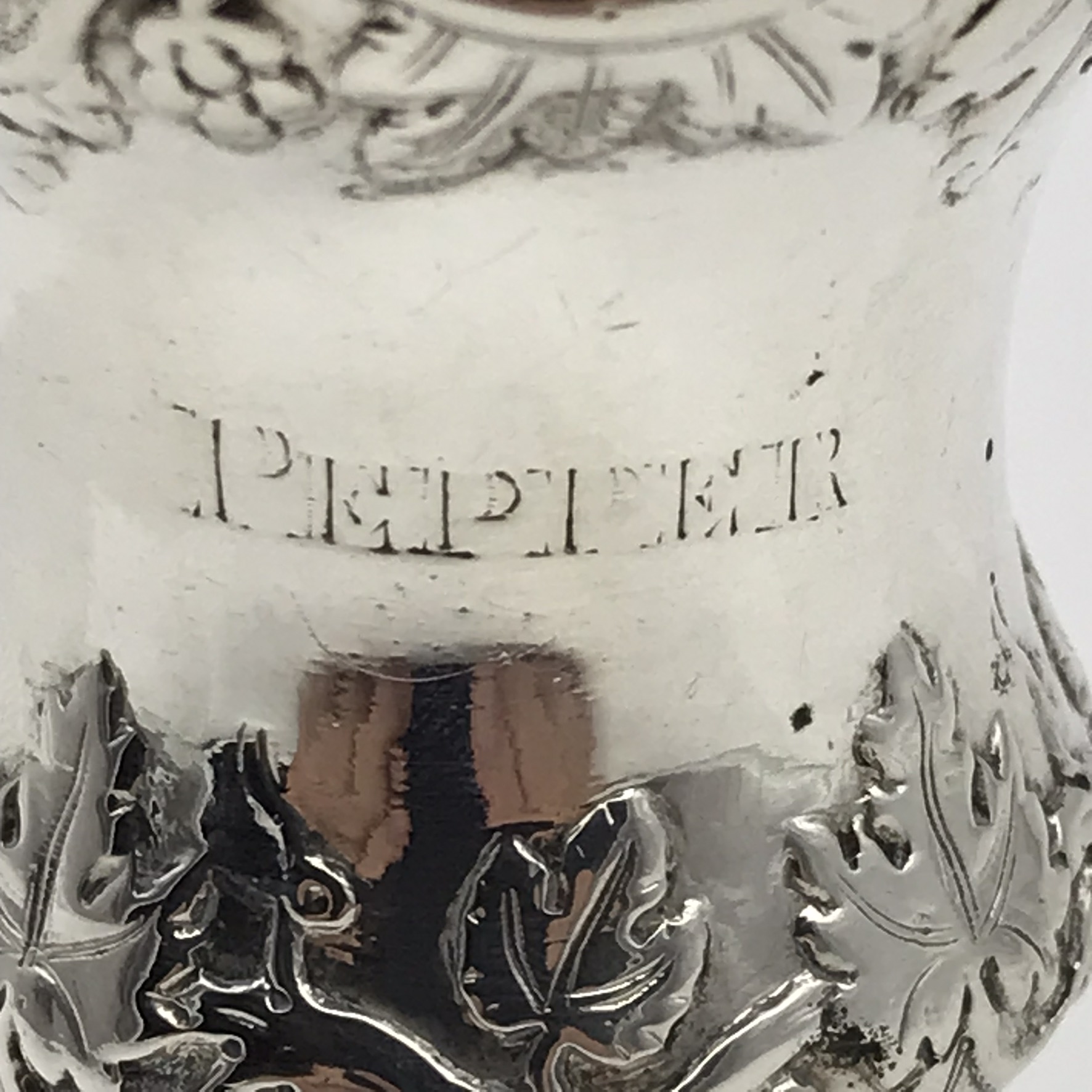 Antique Colonial Indian Silver Pepperette (Hamilton & Co.) (C.1840) - Image 2