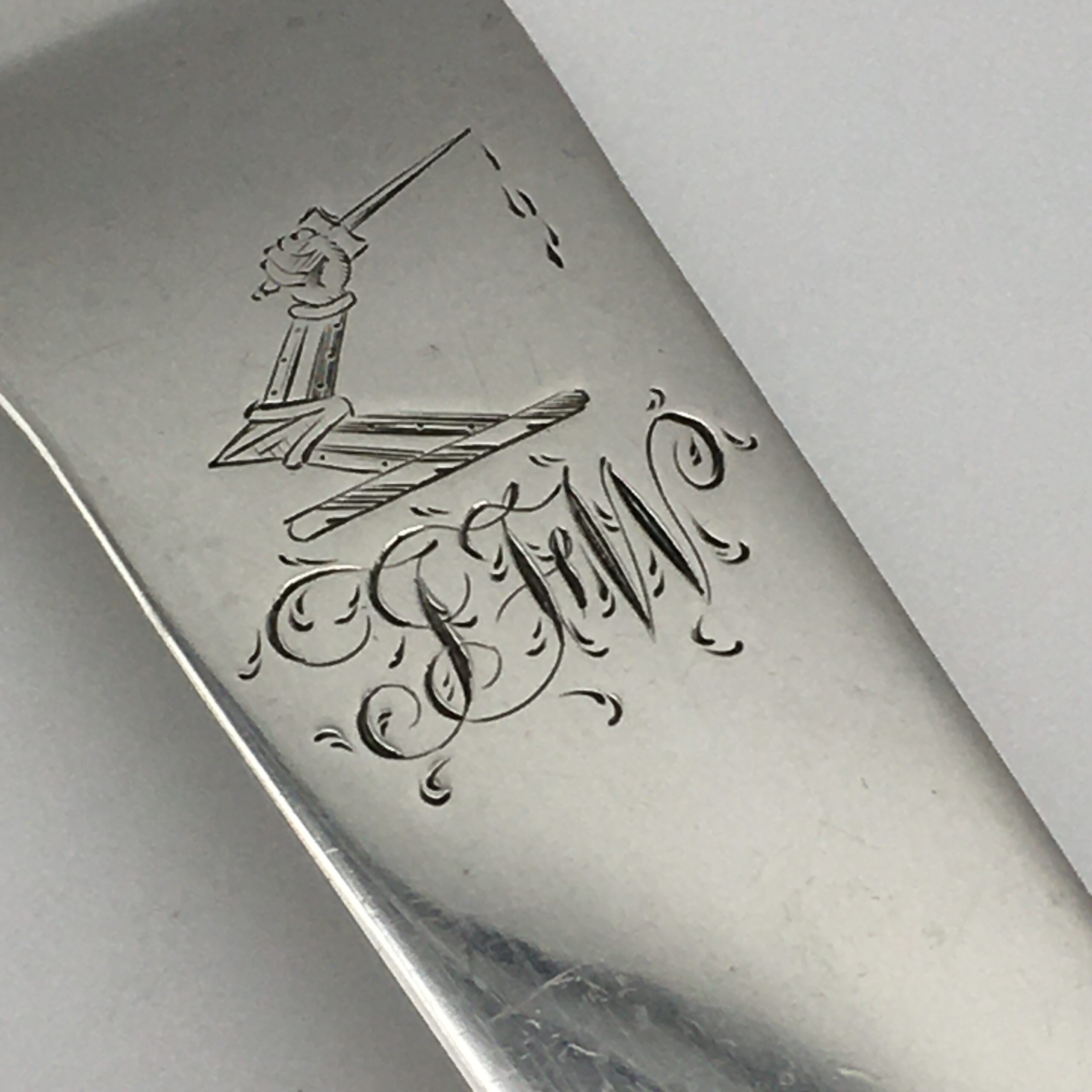 Georgian Irish Silver Serving Spoon (Dublin C.1750) - Image 2