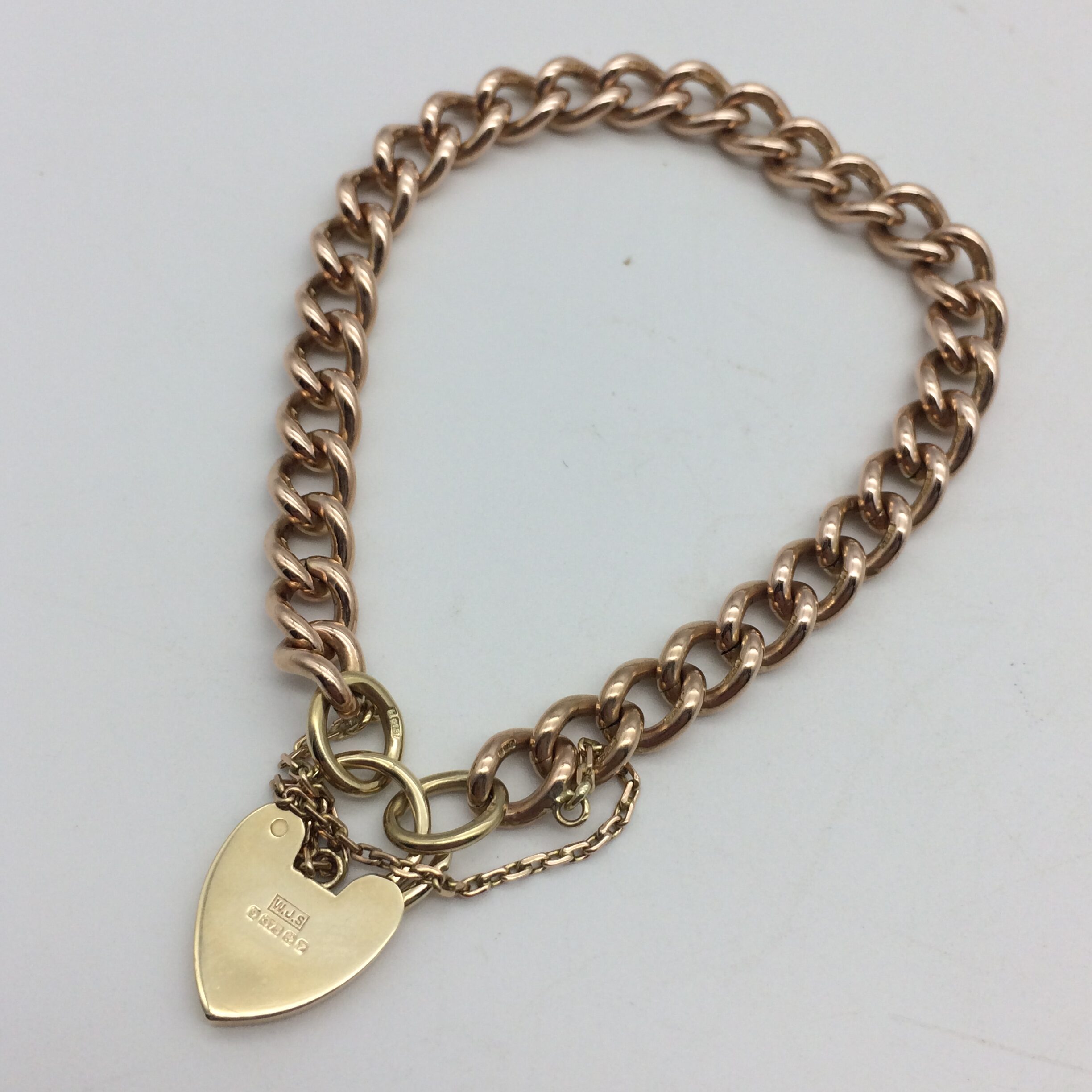 Antique 9ct Rose-Gold Padlocked Bracelet - Image 6