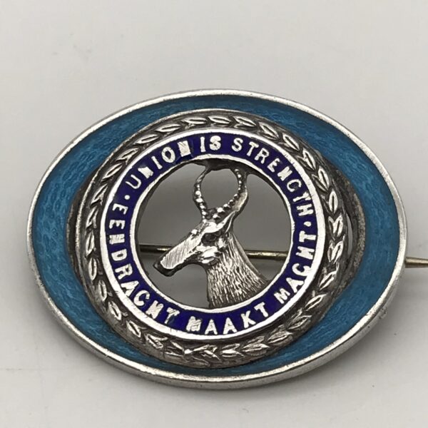  WW2 Silver & Enamel SA Army ‘Union is Strength’ Sweetheart Brooch