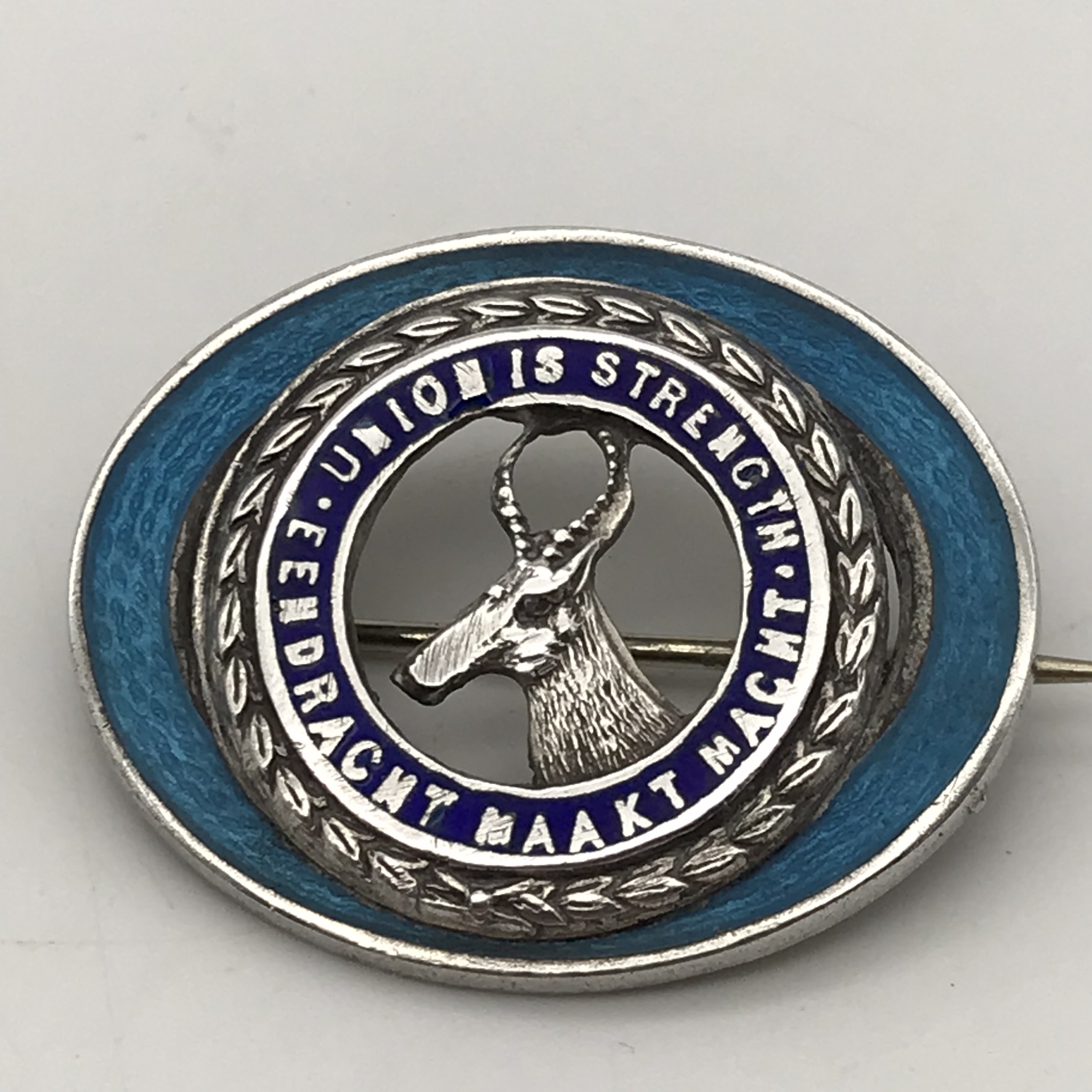 WW2 Silver & Enamel SA Army ‘Union is Strength’ Sweetheart Brooch