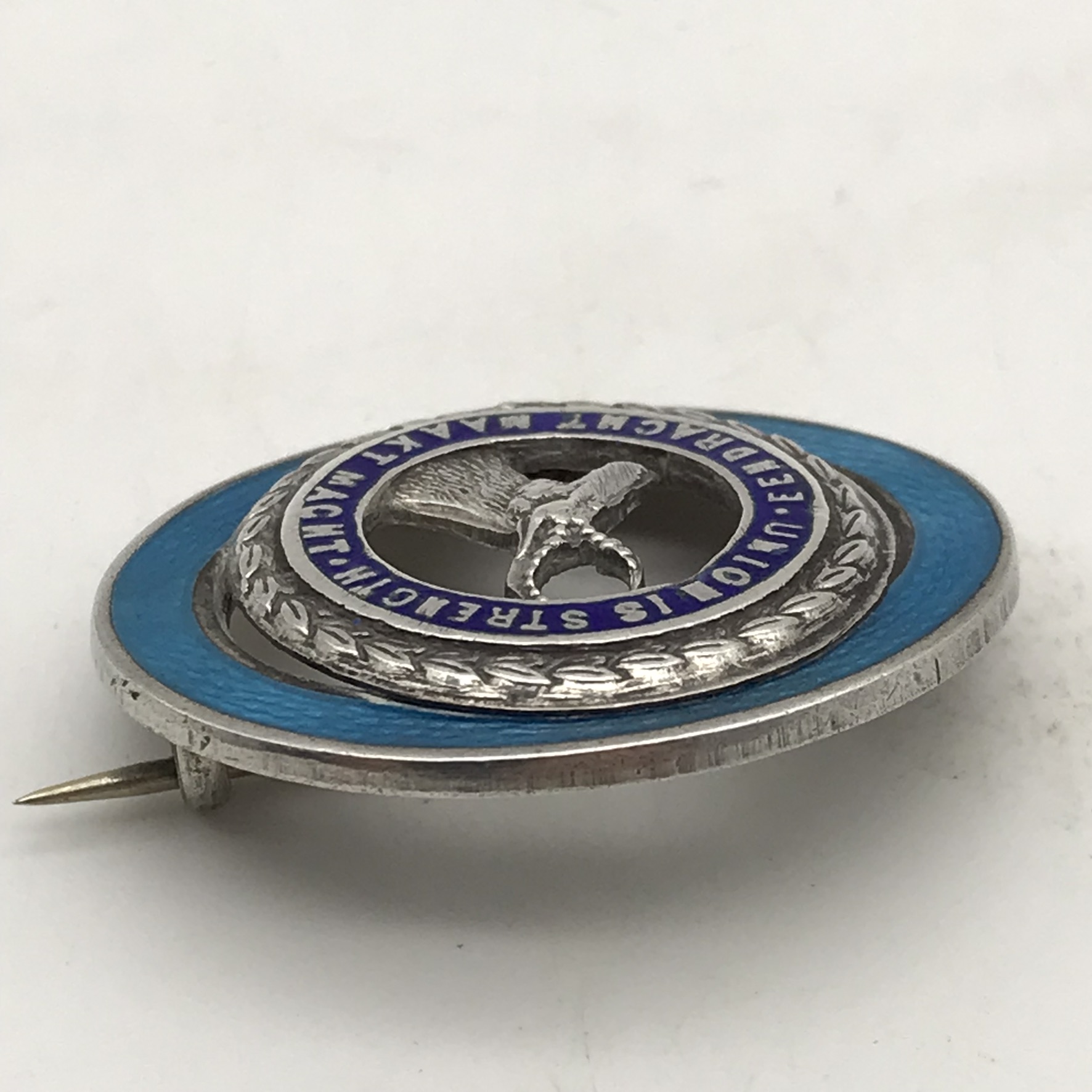 WW2 Silver & Enamel SA Army ‘Union is Strength’ Sweetheart Brooch - Image 2