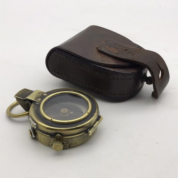 WW1 – ‘Verners’ Pattern (U.S. Engineers Corps) Compass with Leather Case (Cruchon & Emons)